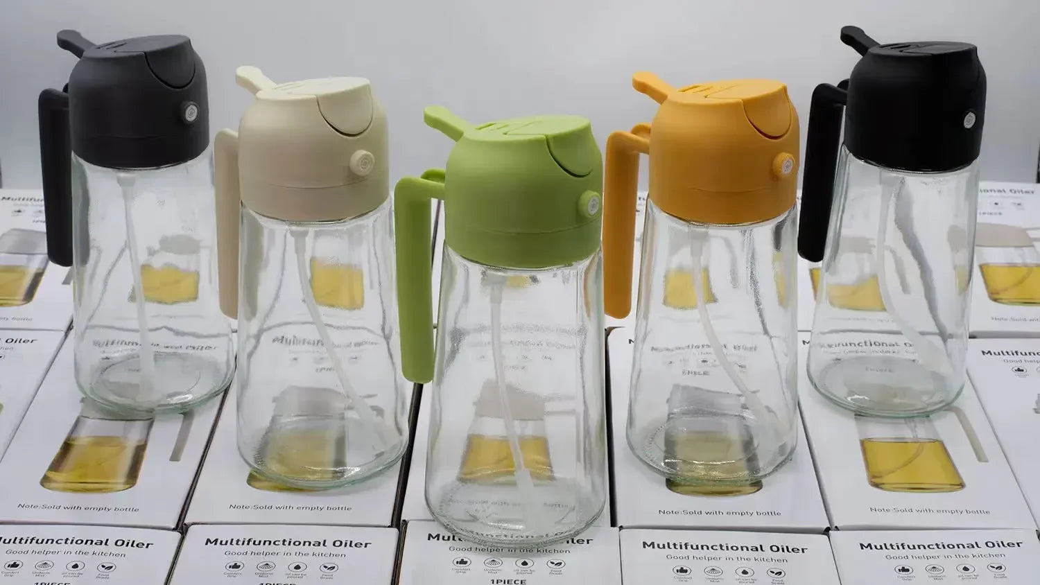 2in1 500ml Glass Oil Sprayer Oil Spray Bottle Oil Tank BBQ Kitchen Baking BBQ Picnic Kitchen Tools for Businesses