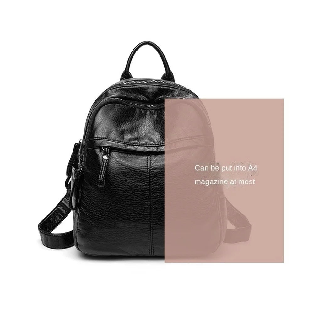 Annmouler Mochilas de lujo para mujer, bolso de hombro de piel sintética, mochila de piel suave, bolso de viaje de doble capa, mochila escolar para estudiantes