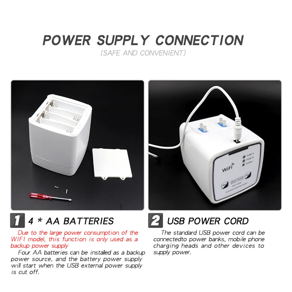 Dispositivo de riego inteligente WIFI, sistema de riego por goteo automático temporizado con doble bomba, controlador de aplicación remoto para plantas de jardín y flores