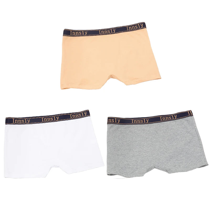 3Pcs/Set Women Boyshort Boxer Cotton White Underpant Elastic Big Size Panties Female Underwear Protective Shorts Under The Skirt