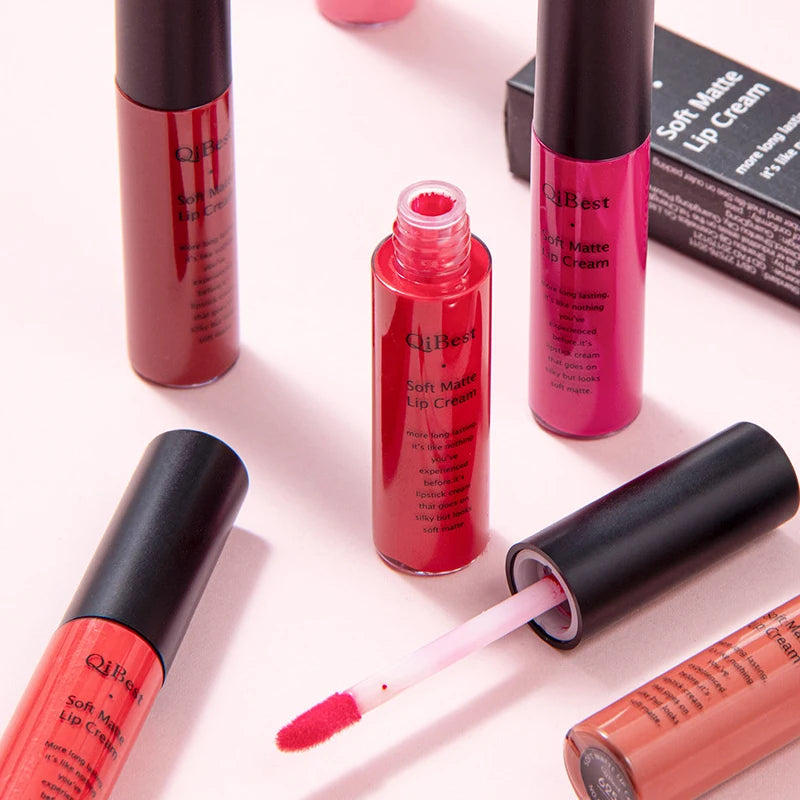 New Velvet Matte Lip Gloss Sexy Dark Red Moisturizing Liquid Lipstick Waterproof Long Lasting Non-stick Cup Lips Pigments Makeup