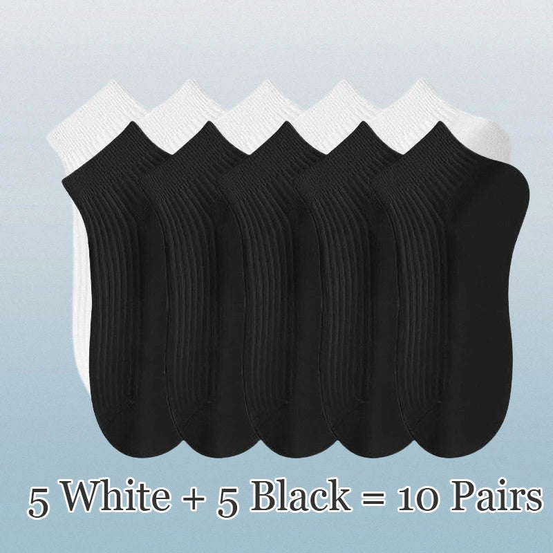 5/10 Pairs High Quality 100% Cotton Men Women Ankle Short Socks Fashion Invisible Sport Sweat-absorbing Girls Low Cut Boat Socks