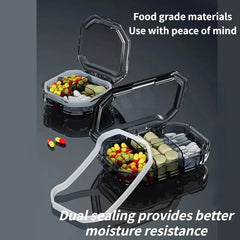 6 Grids Pill Storage Box Travel Medicines Storage Box Drug Separation Mini Portable Organizer Container With Seal Ring