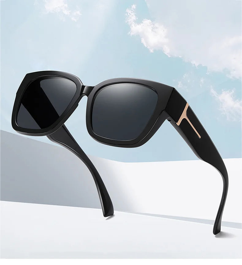 Ralferty Oversize Sunglasses Overlay Polarized UV400 Anti UVA UVB TR90 Light Weight Can Cover On Glasses Driver Shades Women
