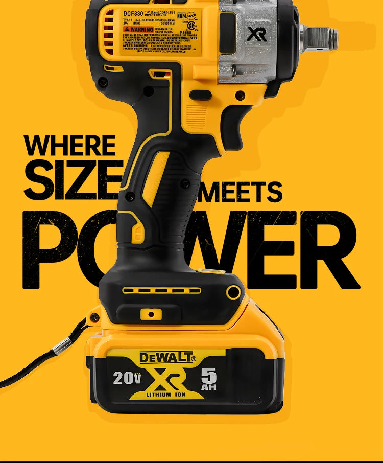 Dewalt DCF880 Cordless Electric Brushless Wrench Impact LED Light 3250RPM 205N.m Wireless Power Tool for Home Improveme