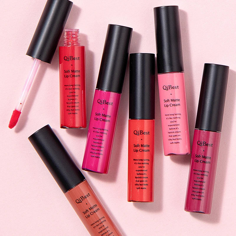 New Velvet Matte Lip Gloss Sexy Dark Red Moisturizing Liquid Lipstick Waterproof Long Lasting Non-stick Cup Lips Pigments Makeup