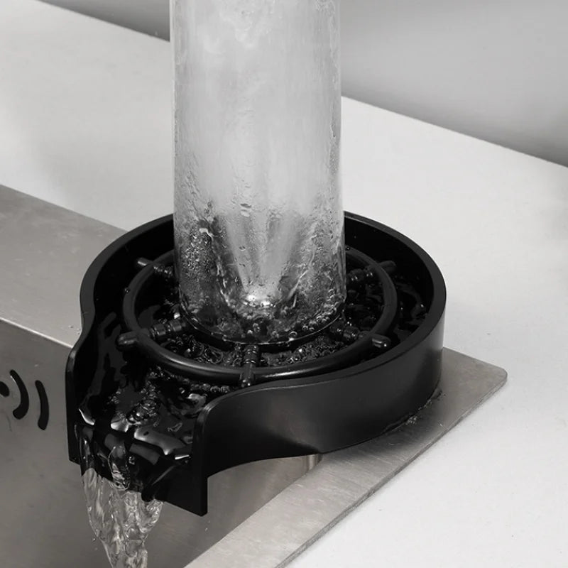 Automatic Glass Cup Washer High Pressure Kitchen Faucet Glass Rinser Stainless Steel Bar Cup Cleaner for Kitchen Sinks Wash Tool