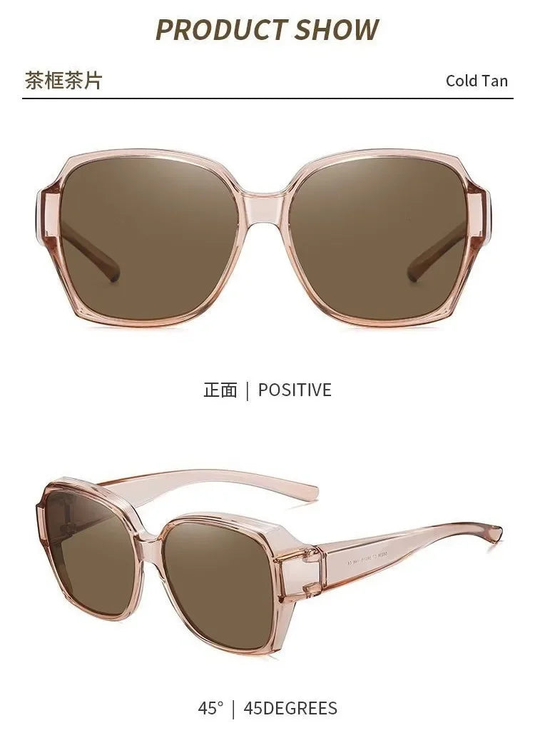 Travel Night Vision Driving UV400 Goggles Men Women Polarized Sunglasses Wear Over Myopia Prescription Glasses Vintage Outdoor