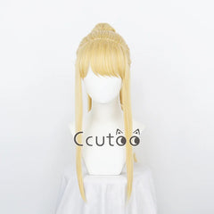 Winry Rockbell Wig From Anime FULLMETAL ALCHEMIST Golden Long Synthetic Hair Chip Ponytail Cosplay Costume Wigs