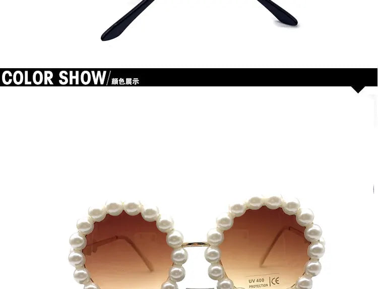 Pearl Round Sunglasses Women Small Frame Oval Vintage Sunglasses Luxury Brand Designer Elegant Retro Steampunk Sunglasses Men