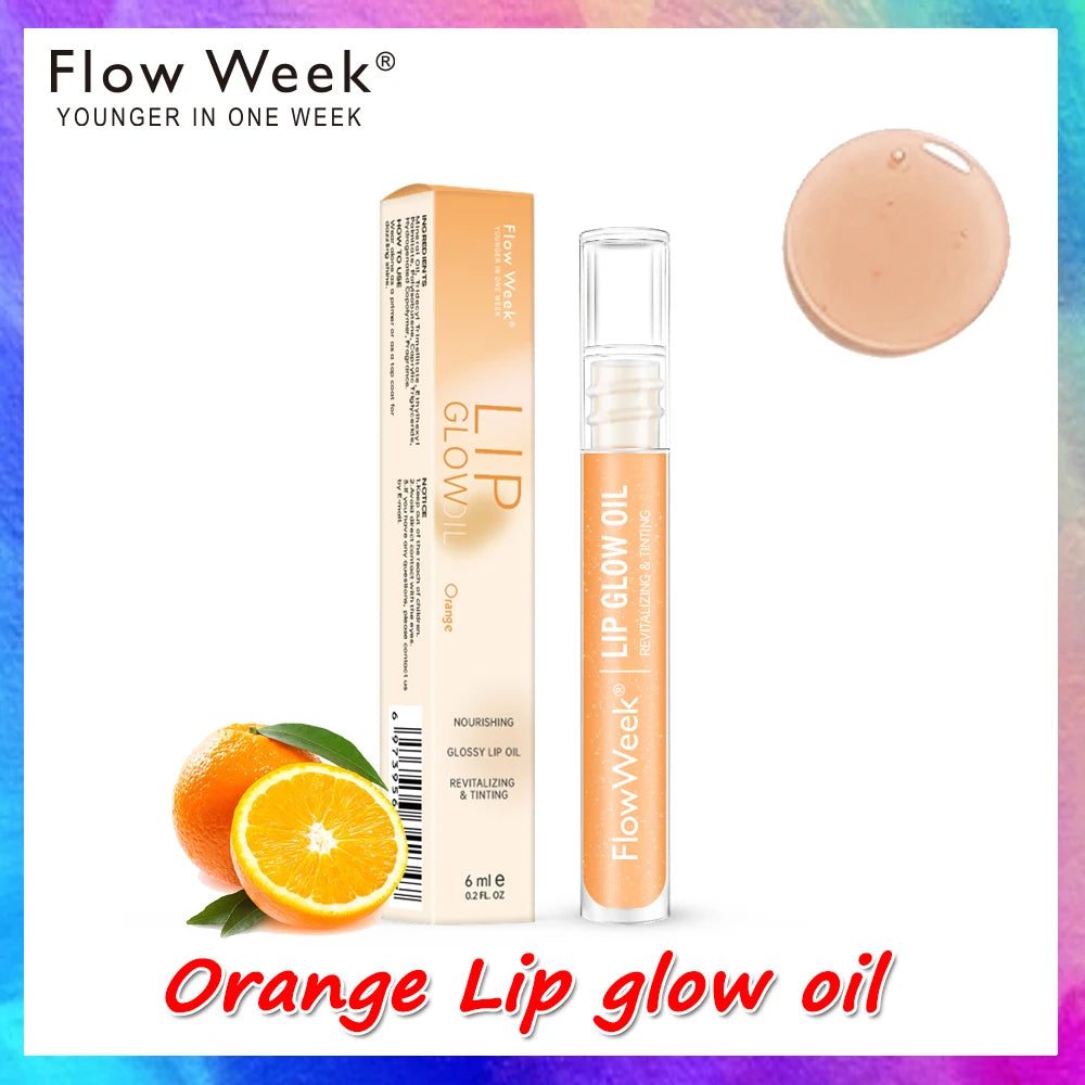 FlowWeek Lip Gloss Moisturizing Lip Plumper Gloss Universal Lip Luminizer Long Lasting Glitter Liquid Lipstick 3Colors