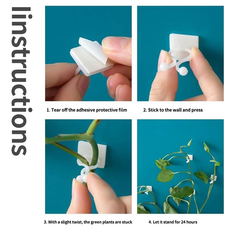 Gancho de hebilla fijo autoadhesivo para pared de plantas trepadoras, accesorio atado, gancho de hebilla para enredadera, clips para enredaderas trepadoras de pared para jardín
