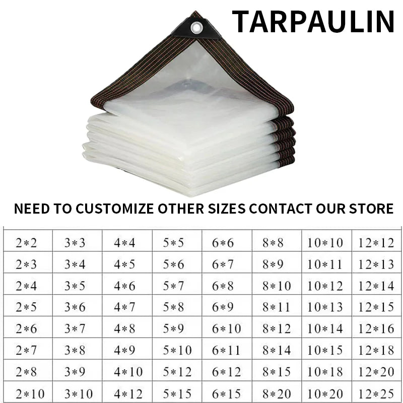 Lona gruesa transparente impermeable para jardín, lona de polietileno transparente a prueba de lluvia, cubierta para plantas, tela aislante para cobertizo con ojales