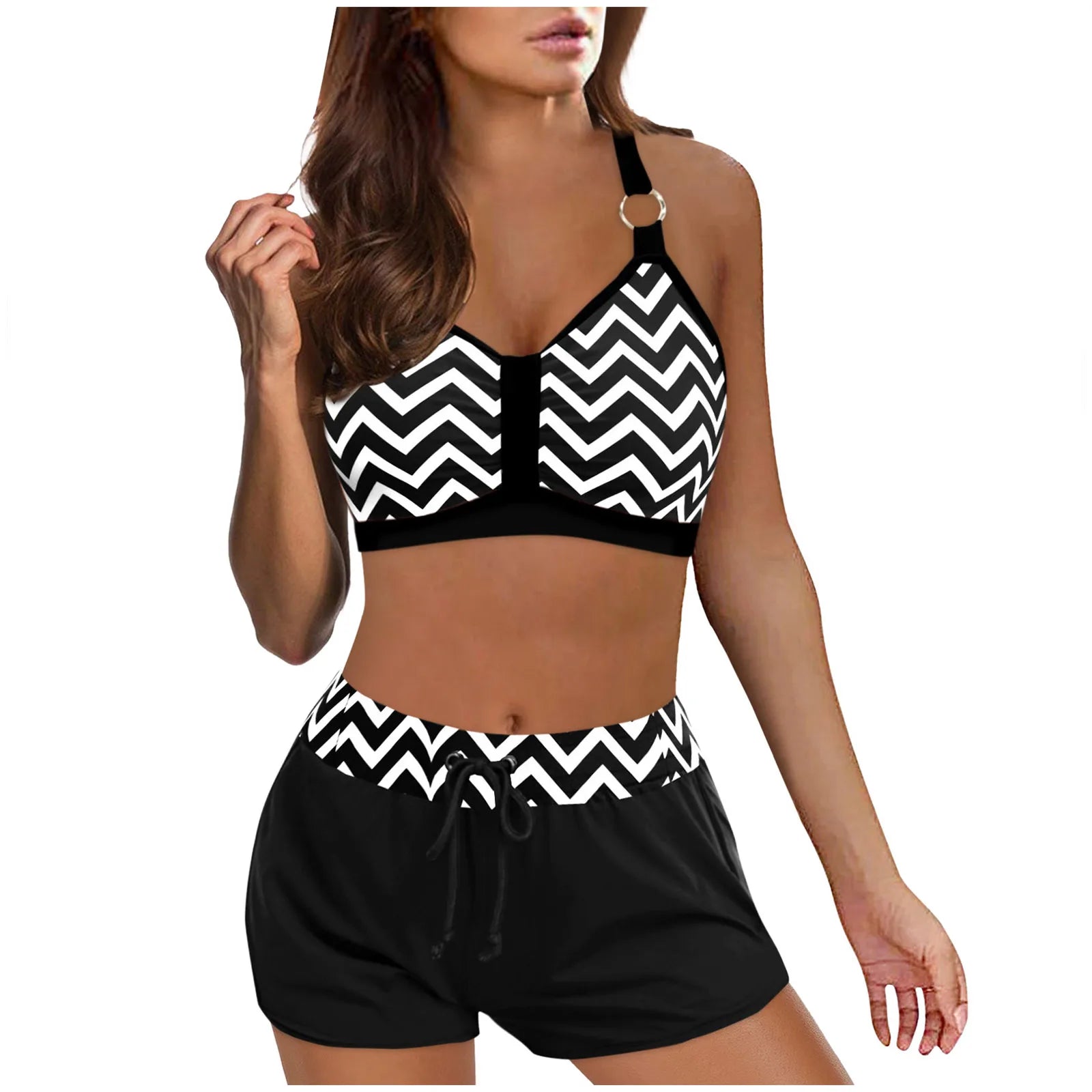 High Waisted Sexy Bikinis Sets For Womens Color Block Push Up 2 Piece Swimsuits Brazilian Beach Bathing Suit Oversized M-Xxl