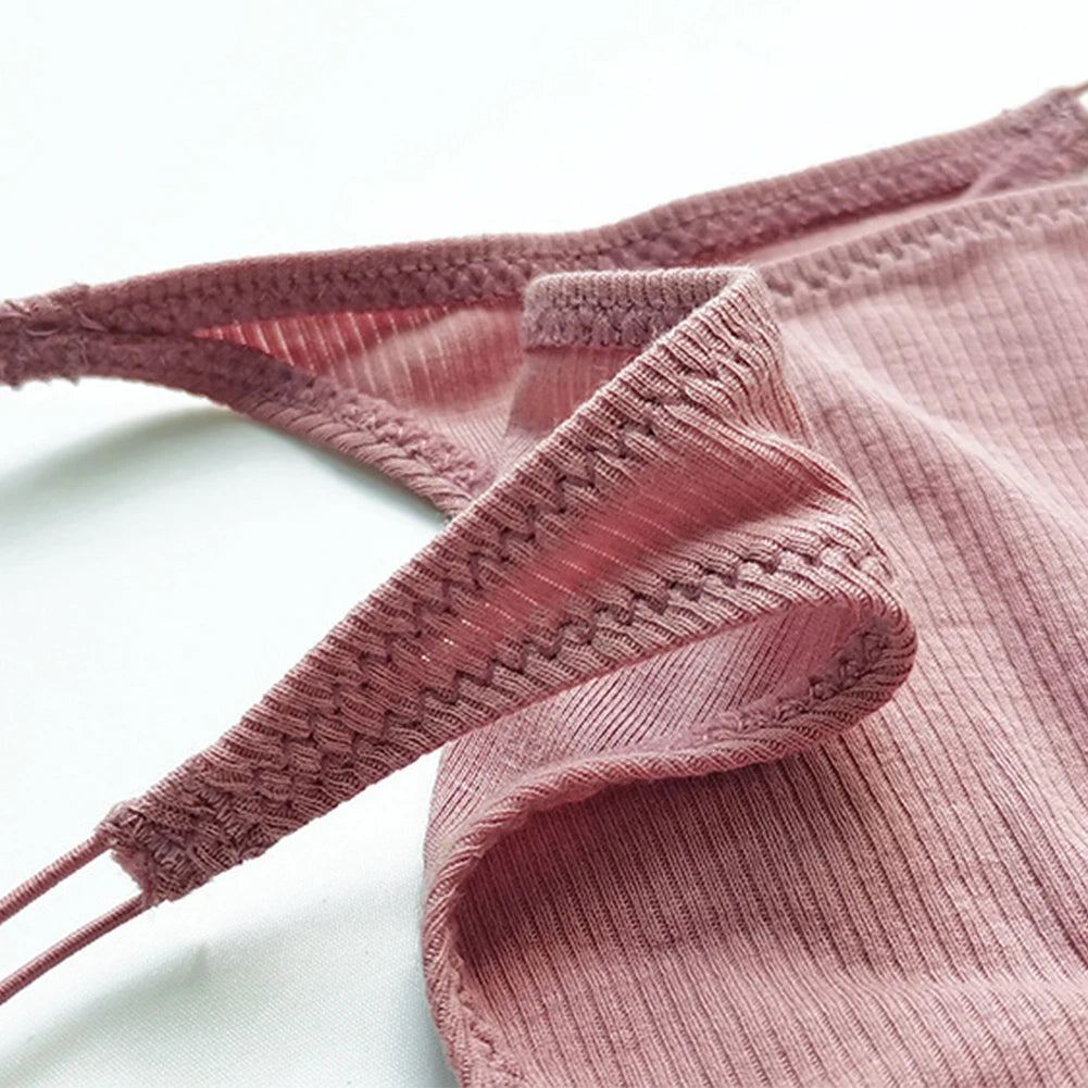 Women Threaded Cotton Sexy Cut G-String Panties Spaghetti Straps Thongs  Comfortable Breathable T-Back Underpants Lingerie