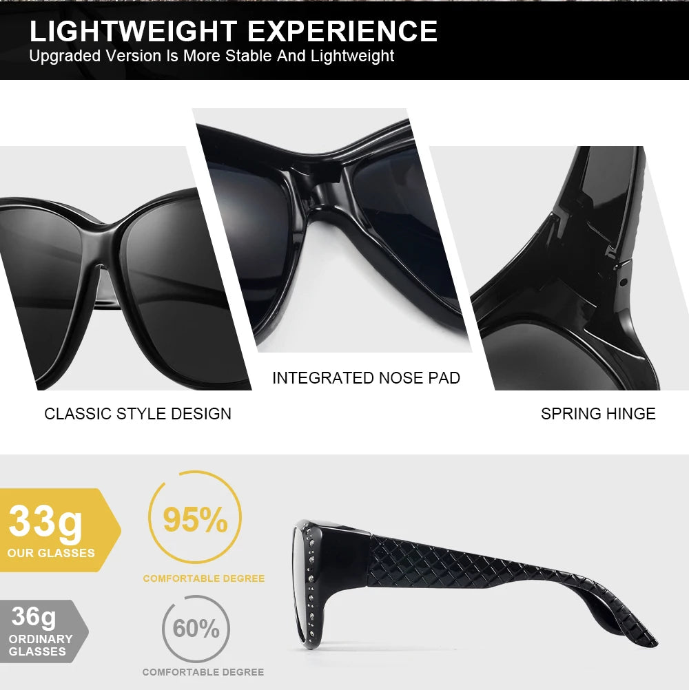 CRIXALIS Fit Over Cover Prescription Glasses Multifunction Sunglasses Women Oversized Driving Goggles Sun Glasses UV Protection