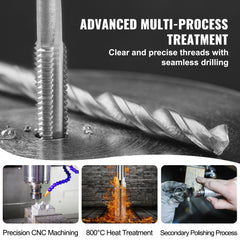 SucceBuy Tap and Die Set 40PCs 60PCs 80PCs 110/116PCs Metric SAE Standard Bearing Steel Taps and Dies Essential Threading Tool