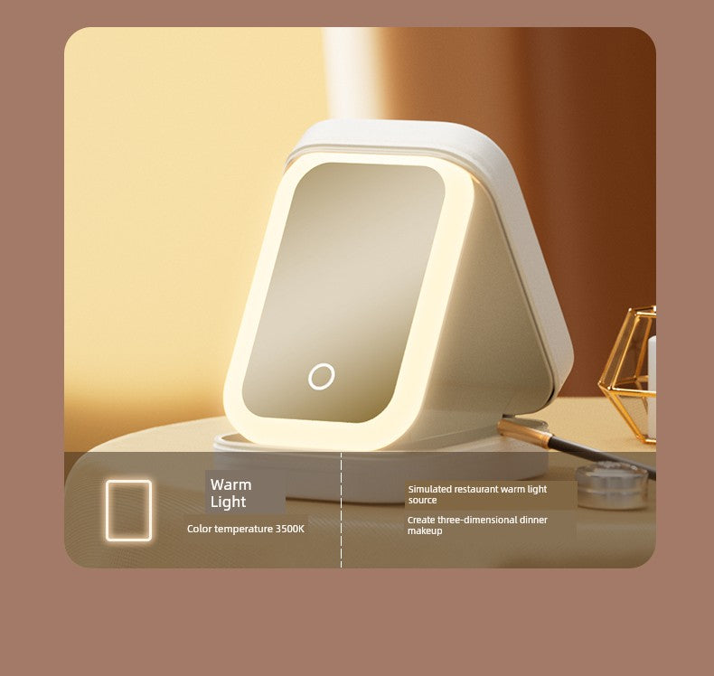 Carrying Foldable Storage Box Integrated Dormitory Makeup Mirror