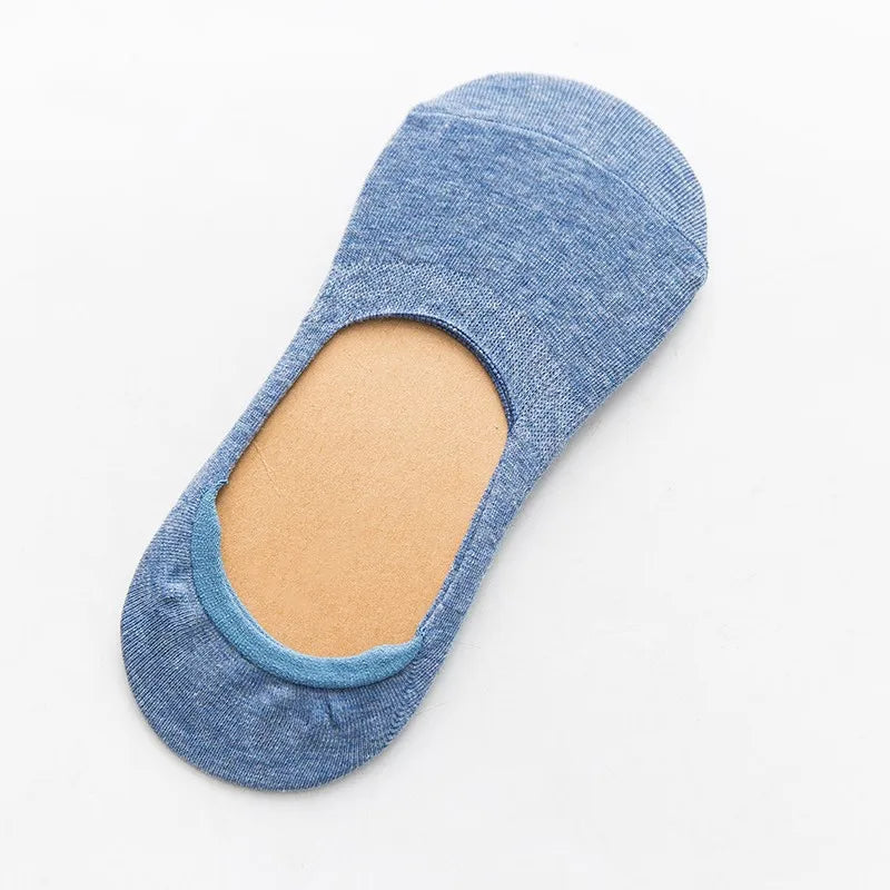10 Pieces = 5 Pairs Women Invisible Boat Socks Spring Summer Solid Color Fashion Wild Shallow Mouth Felmen Slipper Cotton Sock