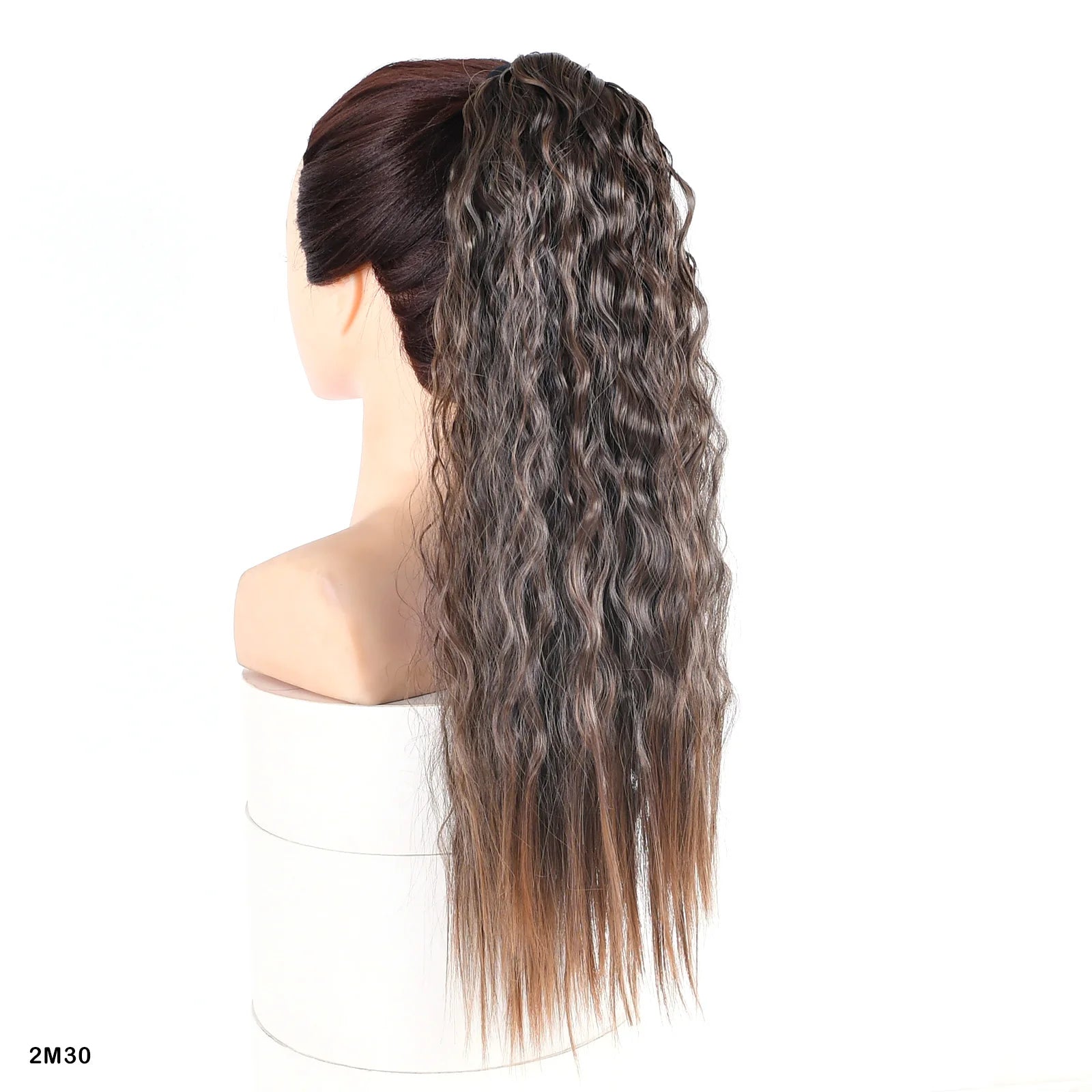 Jeedou Synthetic Long Kinky Curly Hair Ribbon Ponytail Extension Brown Blue Pink Purple Naturl Color Ponytails