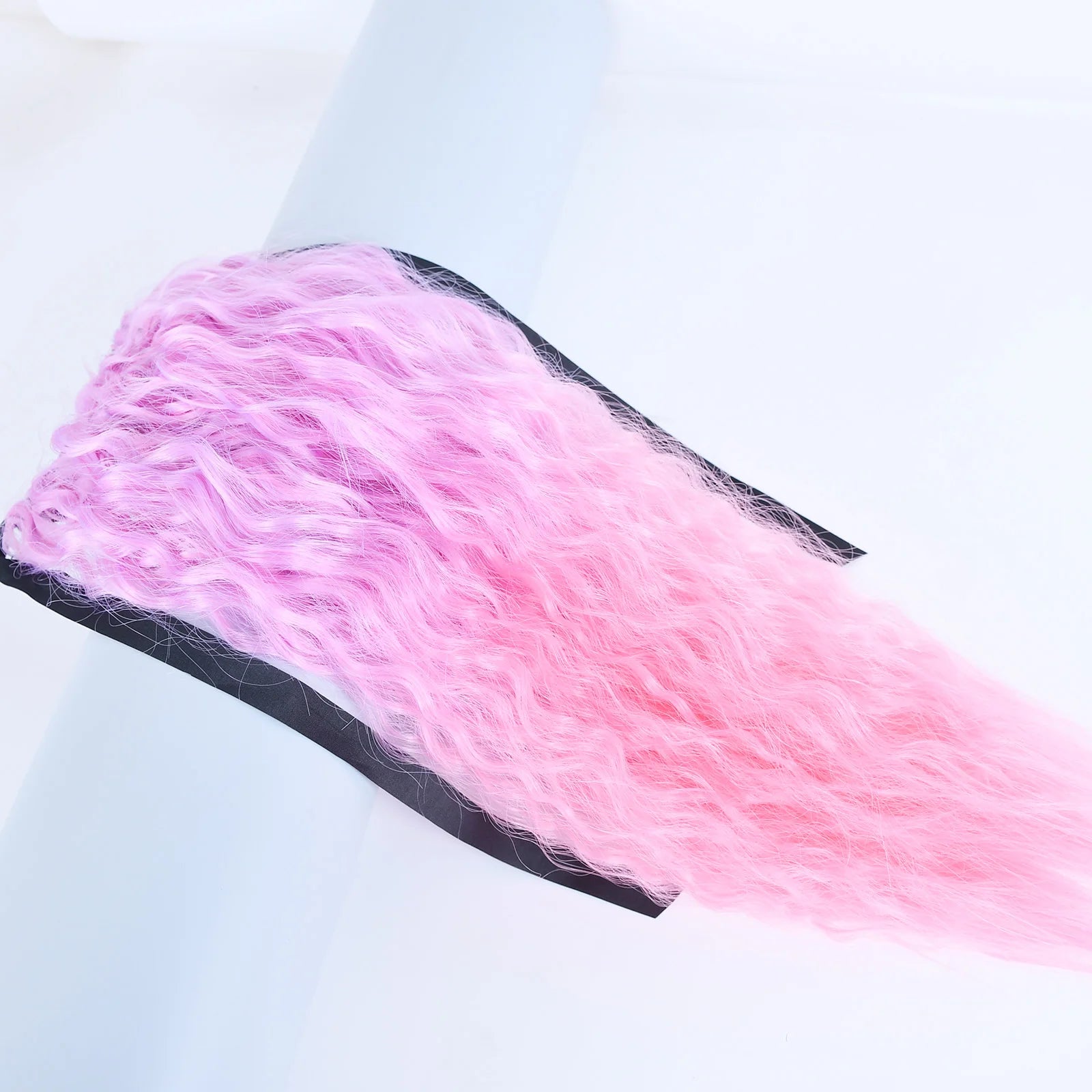 Jeedou Synthetic Long Kinky Curly Hair Ribbon Ponytail Extension Brown Blue Pink Purple Naturl Color Ponytails