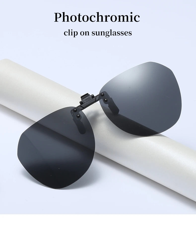 DOHOHDO New Men Women Clip On Sunglasses Polarizing UV400 Protention Vintage Clip Polarized Glasses Night Vision Driving Goggles