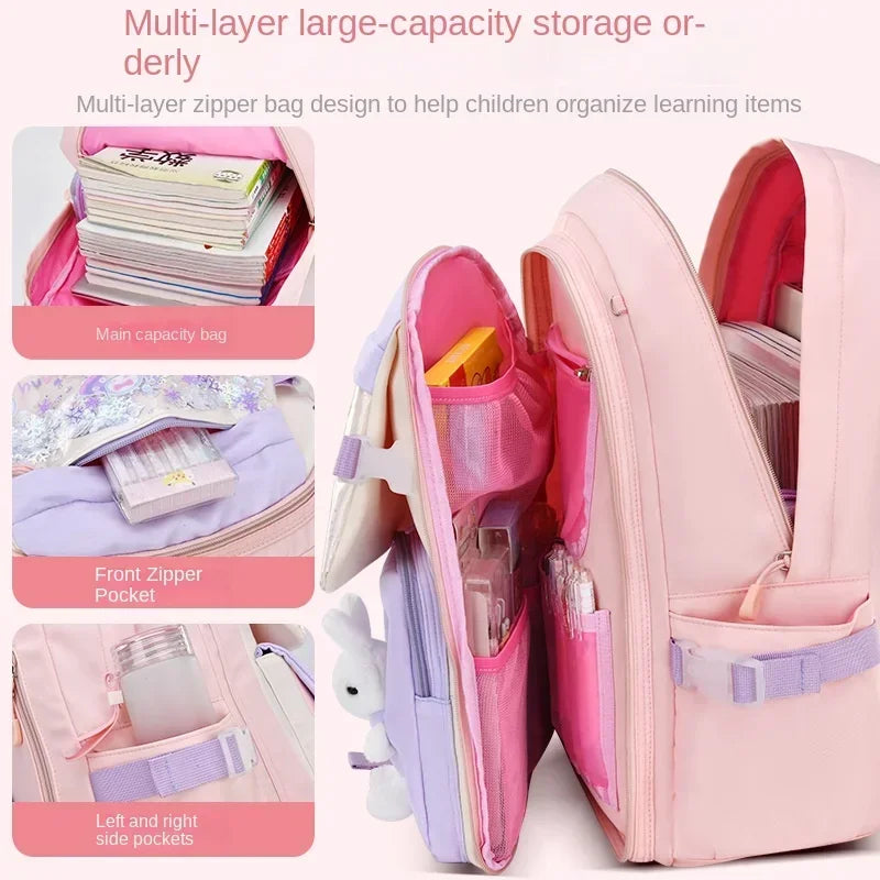 Backpack New Girl Primary School Student Bag Cute Cartoon Kid Junior High School Shoulder Bag Waterproof Children Schoolbag