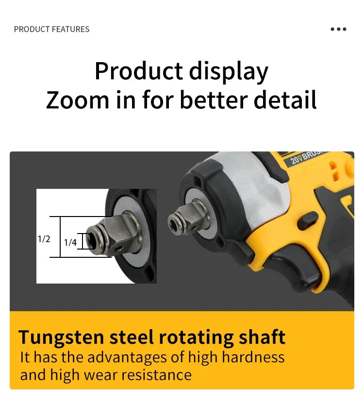 DEWALT 20V DCF922 Brushless Cordless Impact Wrench 406NM LED Light Variable Speed Rechargeable Electric Wrench Tool Only