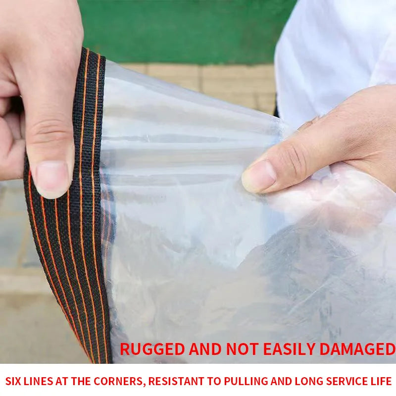 Lona gruesa transparente impermeable para jardín, lona de polietileno transparente a prueba de lluvia, cubierta para plantas, tela aislante para cobertizo con ojales