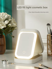 Carrying Foldable Storage Box Integrated Dormitory Makeup Mirror