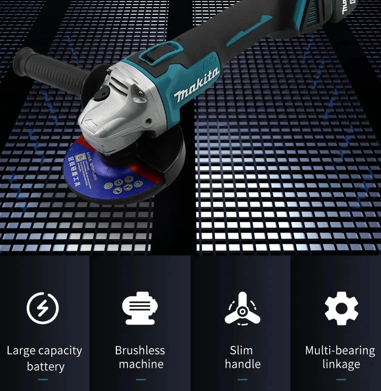 New Makita electric DGA404 Brushless Angle Grinder Polishing Cutting Machine Cordless Angle Grinder Tool For Makita 18V Battery