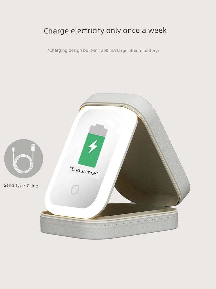 Carrying Foldable Storage Box Integrated Dormitory Makeup Mirror