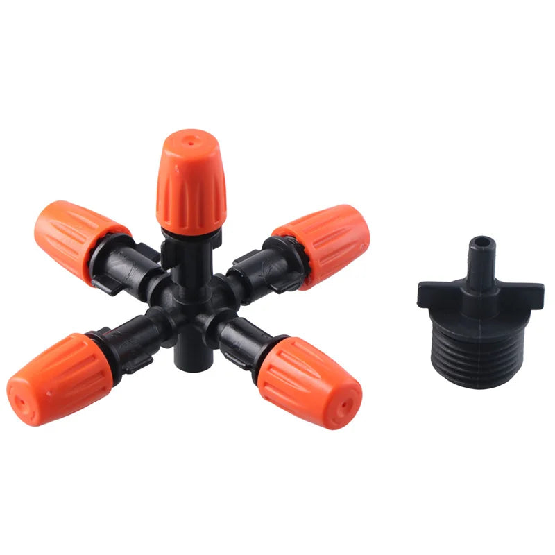 Adaptador de montaje de 1/2" para boquilla de 5 cabezales para riego por aspersión de jardín