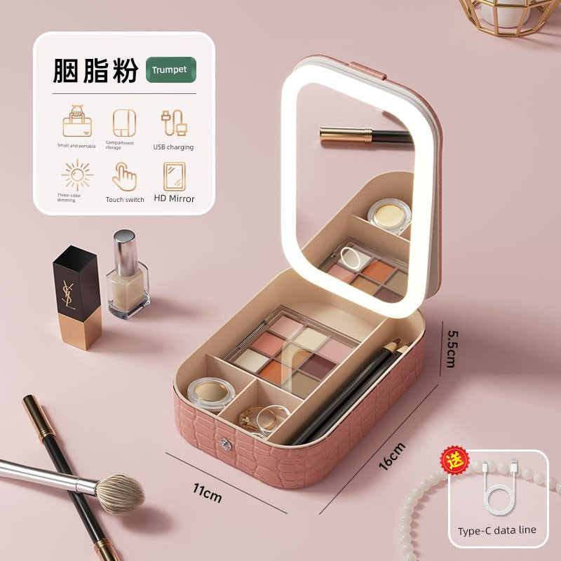 Carrying Foldable Storage Box Integrated Dormitory Makeup Mirror