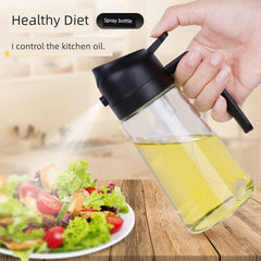 Glass Spray Oil Bottle Jar Spray Dual-Use Air Fryer Kitchen For Home Spray Oil Dispenser Oil Tank Seasoning Pour Oil