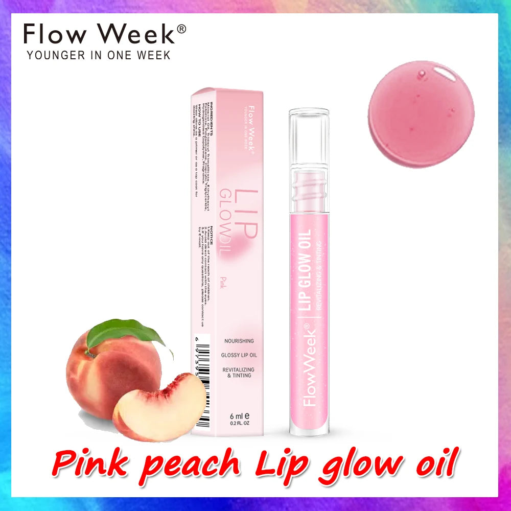 FlowWeek Lip Gloss Moisturizing Lip Plumper Gloss Universal Lip Luminizer Long Lasting Glitter Liquid Lipstick 3Colors