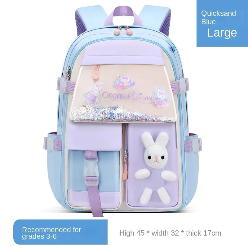 Backpack New Girl Primary School Student Bag Cute Cartoon Kid Junior High School Shoulder Bag Waterproof Children Schoolbag