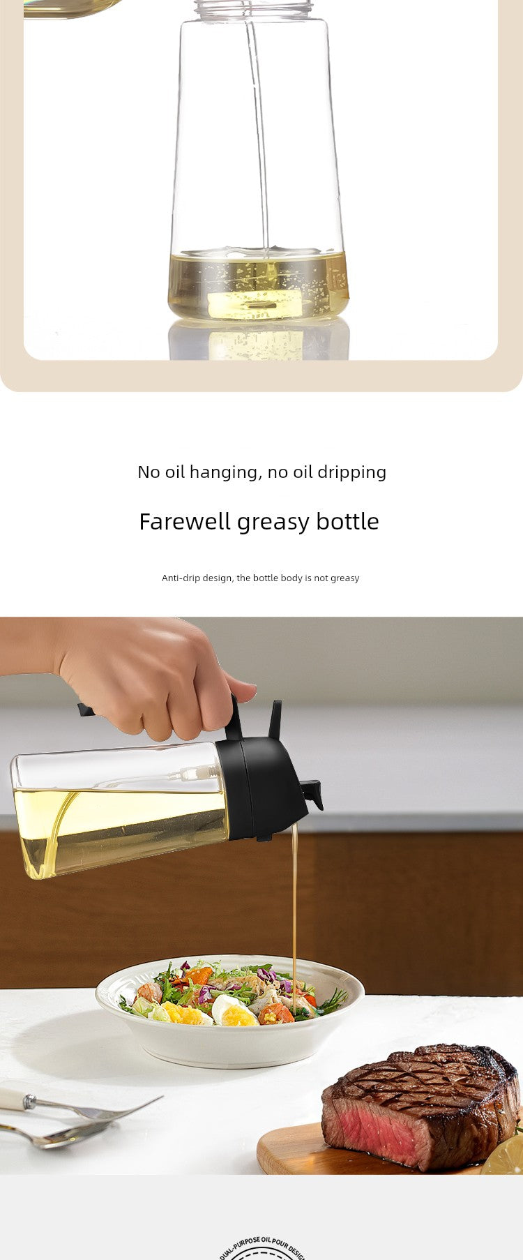 Anmai Glass Oiler Spray Dual-Purpose Oil Bottle Air Fryer Kitchen For Home Atomization Fuel Injector Food Grade Leak-Proof