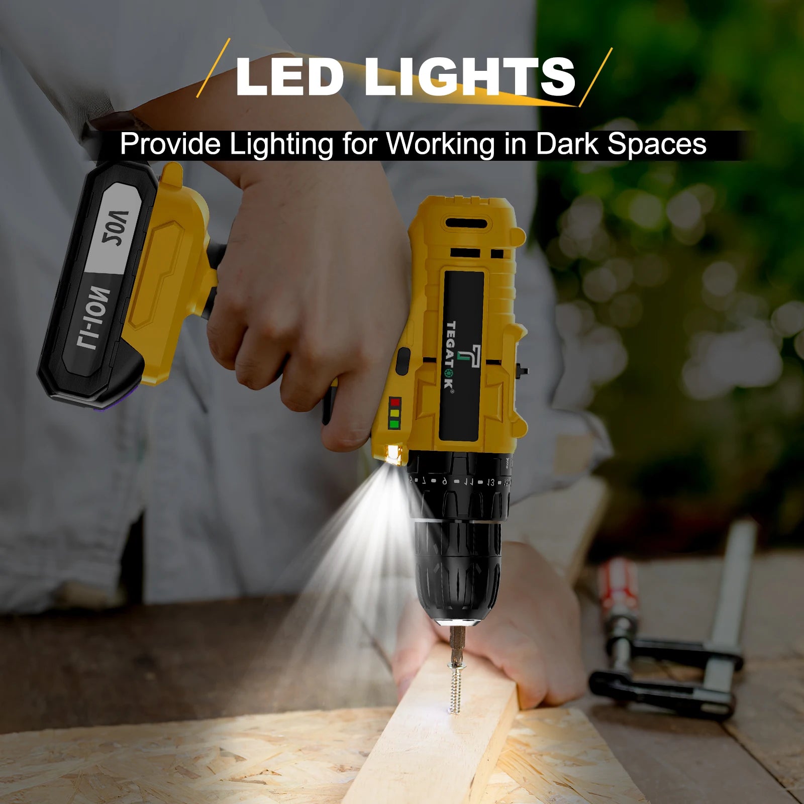45N.M Electric Screwdriver 20+3 Household DIY Impact Drill LED Two Speed Electric Drilling Tool For Makita 20V Battery