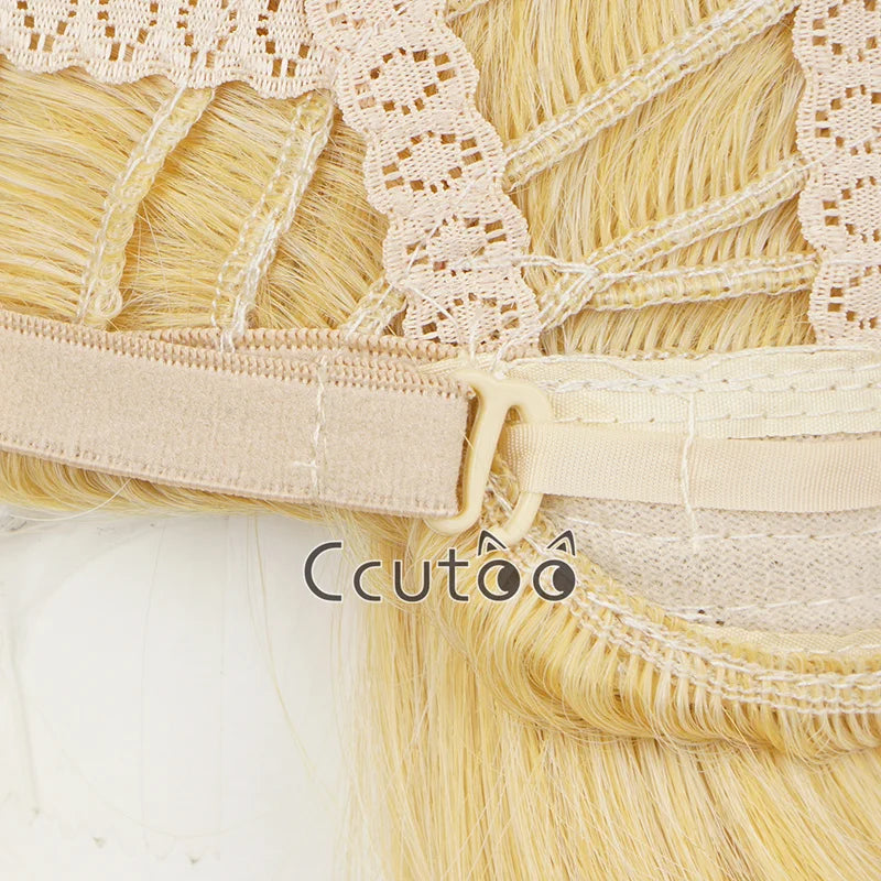 Winry Rockbell Wig From Anime FULLMETAL ALCHEMIST Golden Long Synthetic Hair Chip Ponytail Cosplay Costume Wigs