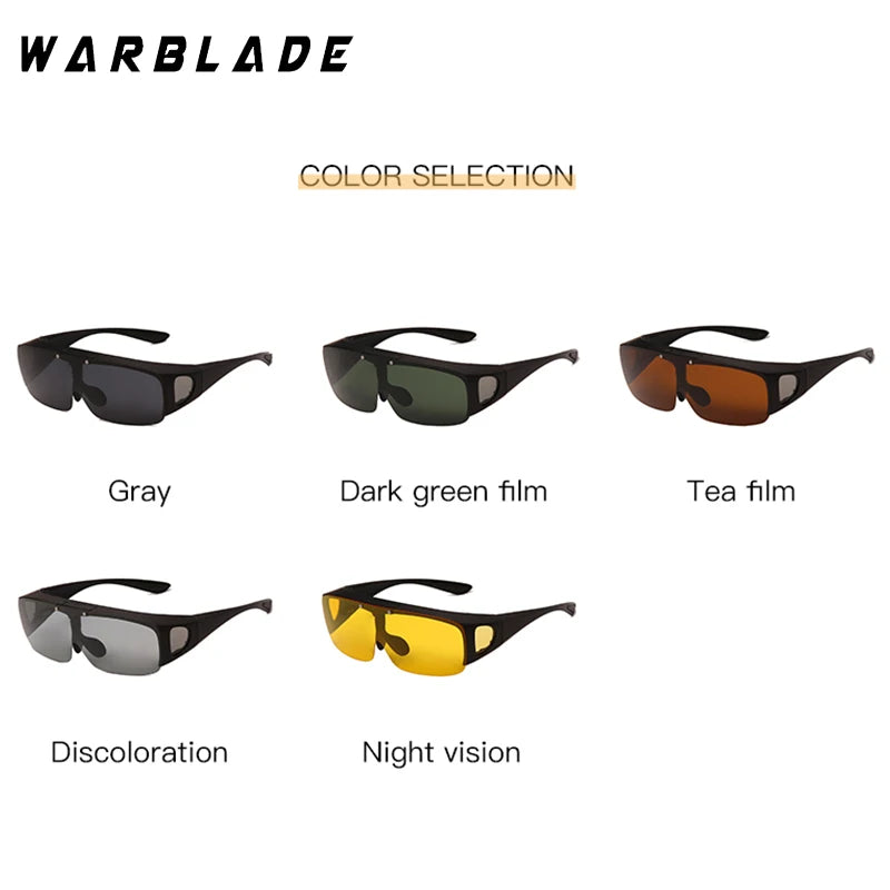 WarBLade Men Women Photochromic Polarized Sunglasses Side Shield Flip Up Driving Sun Glasses Night Vision Goggles Eyewear UV400
