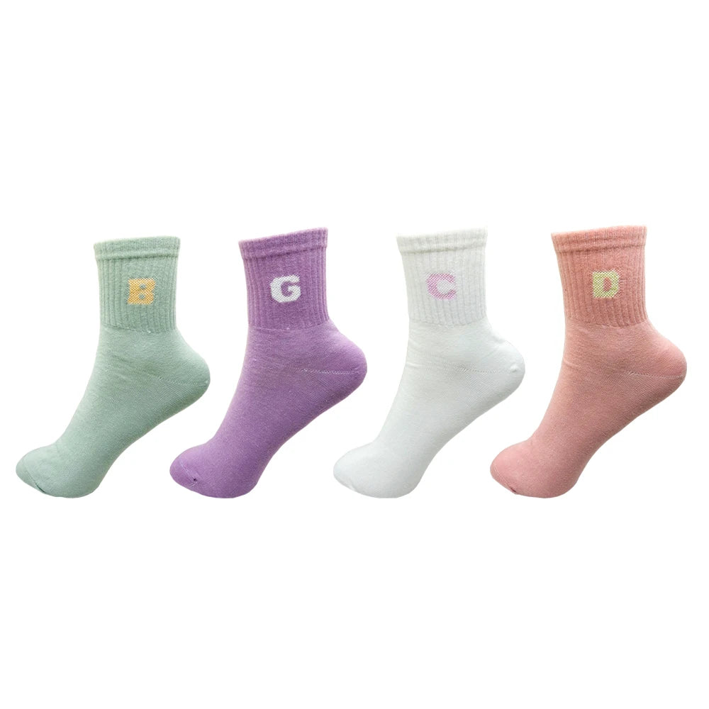 4 Pairs Woman Cotton Socks Kawaii Cute Socks For Women Cotton Female Socks Set Japanese style Stylish