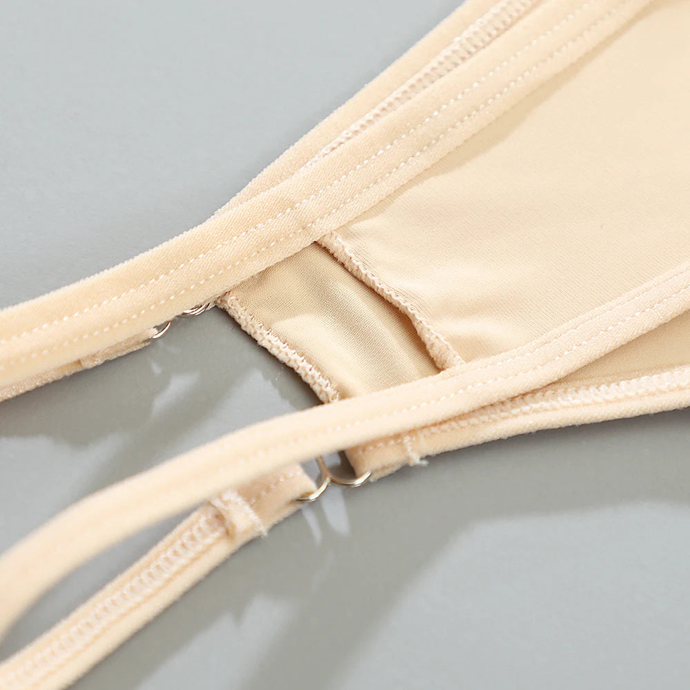 Sexy Female Llingerie  Women's Double Strip Waistband Patchwork G-String Ice Silk Thong Underwear Female Intimate Lingerie Panti