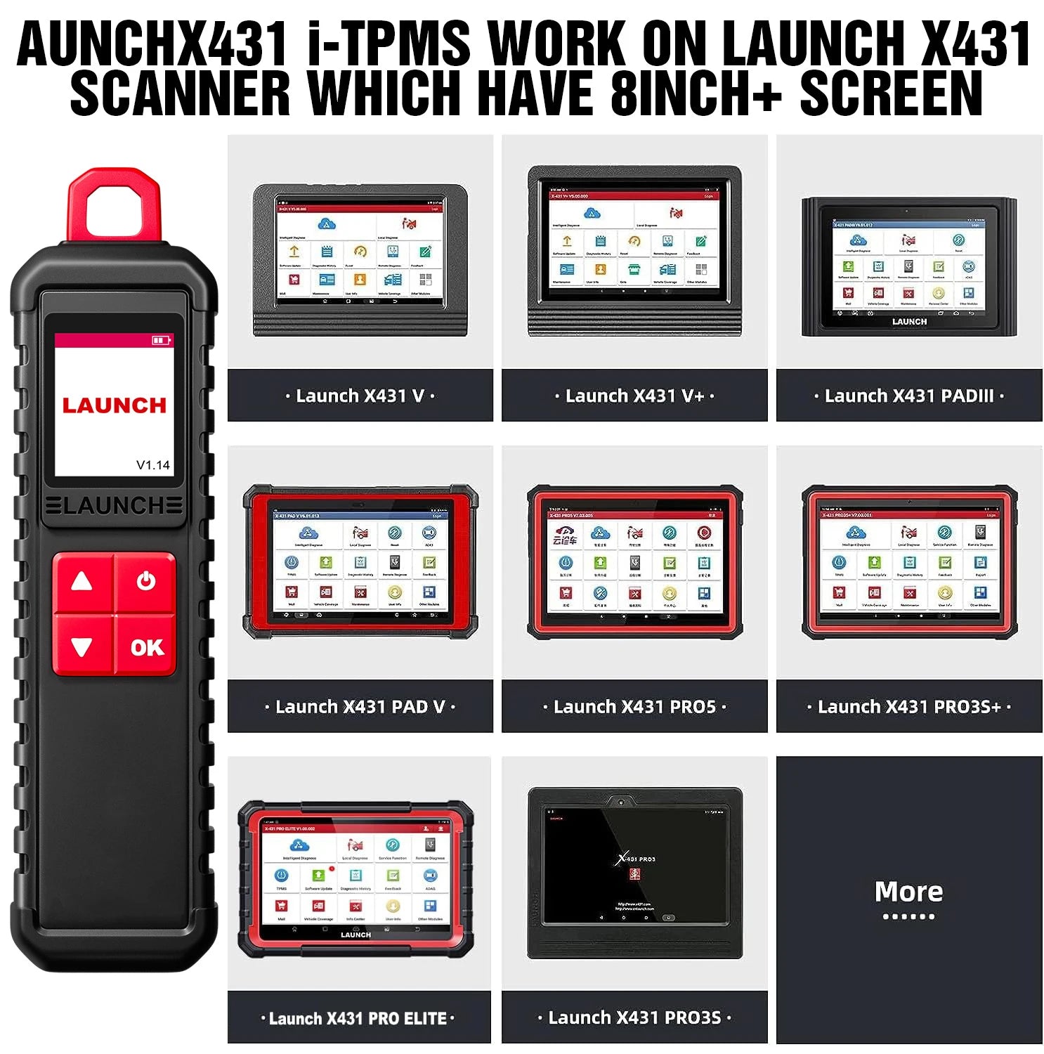 2025 LAUNCH X431 I-TPMS Car Tire Pressure Diagnostic Tool Relearn Active Program 315/433Mhz Sensor for Android /X431 V pk TSGUN