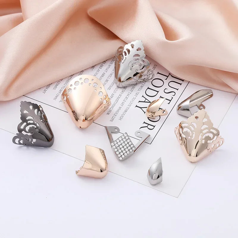 Women Shoes Point Protector Flat Shoe Tips Cap Accessorices High Heel Metal Toe Cap Wear and Tear Concealer Anti-kicking Leather