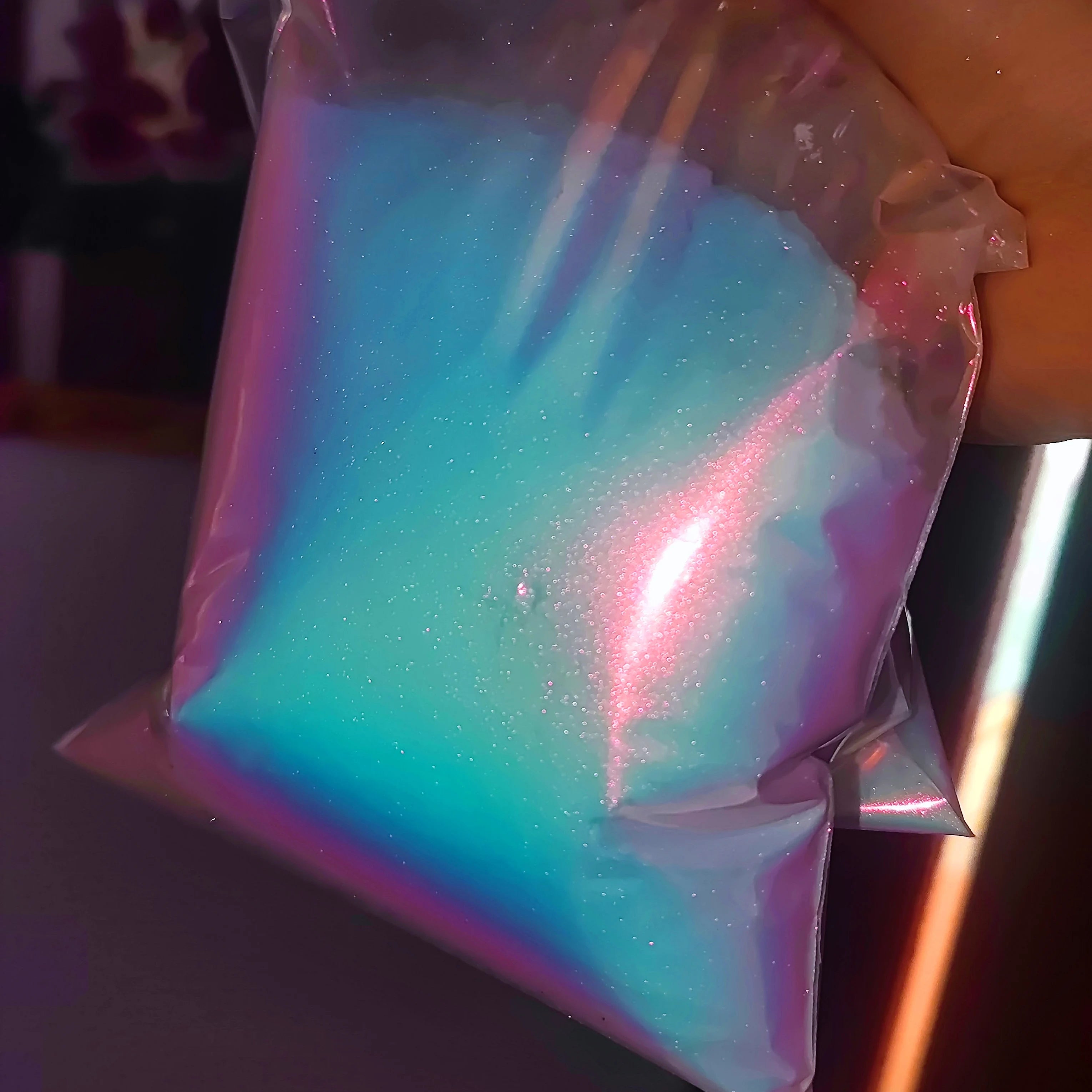 Bulk super chrome  Iridescent Rainbow Chameleon pigment powder Opal aurora nail mirror powder pigment