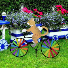 Tier Fahrrad Wind Spinner Katze Welpen Windmühle Outdoor Garten Dekoration Windrad Haus Hof Kunst Dekoration Geschenk