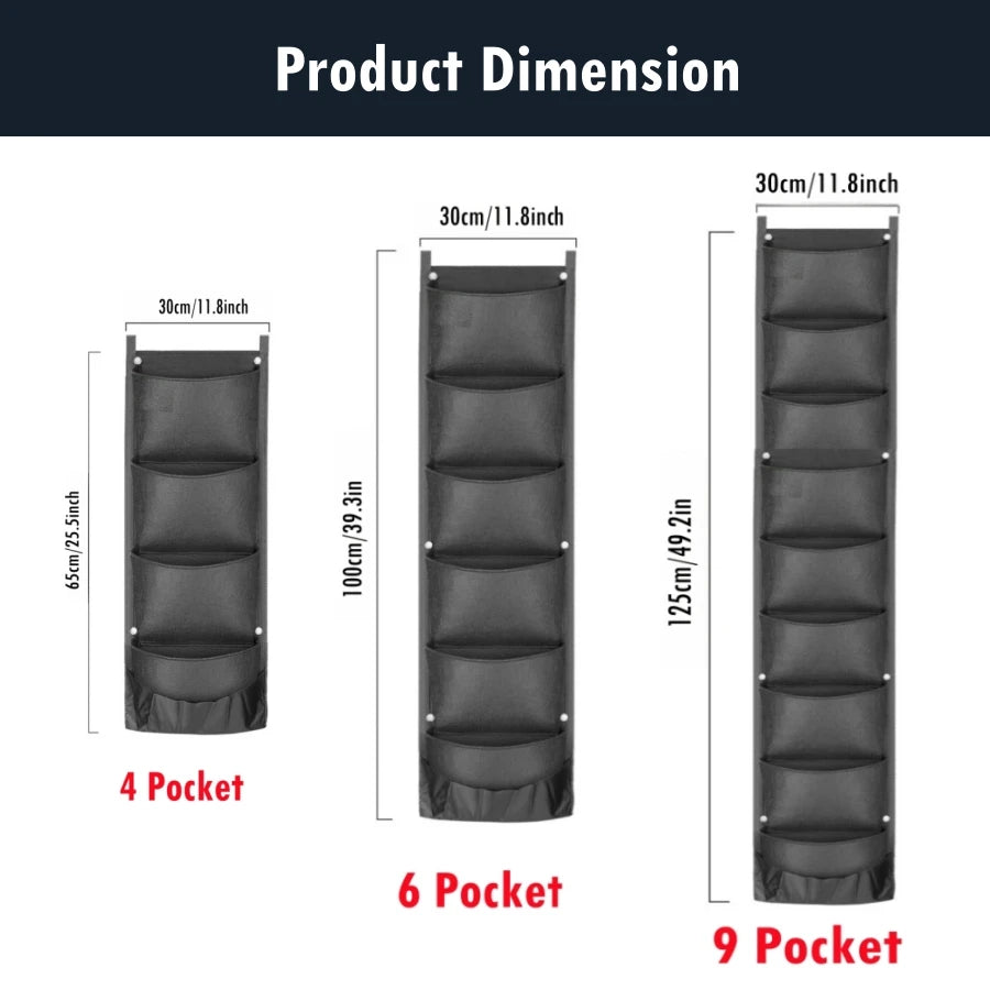 Bolsas para macetas verticales colgantes de pared, impermeables, con 4, 6 y 9 bolsillos, para plantar flores, para interiores y exteriores, patios, jardines, vallas y hogares