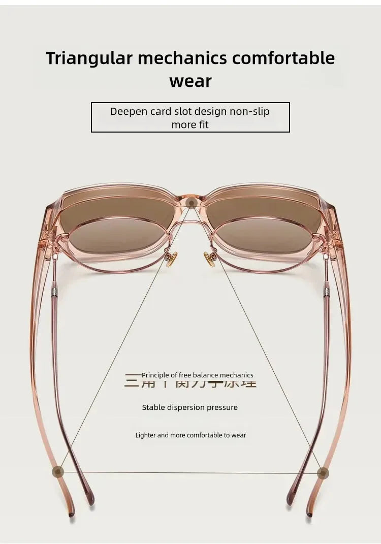 Travel Night Vision Driving UV400 Goggles Men Women Polarized Sunglasses Wear Over Myopia Prescription Glasses Vintage Outdoor