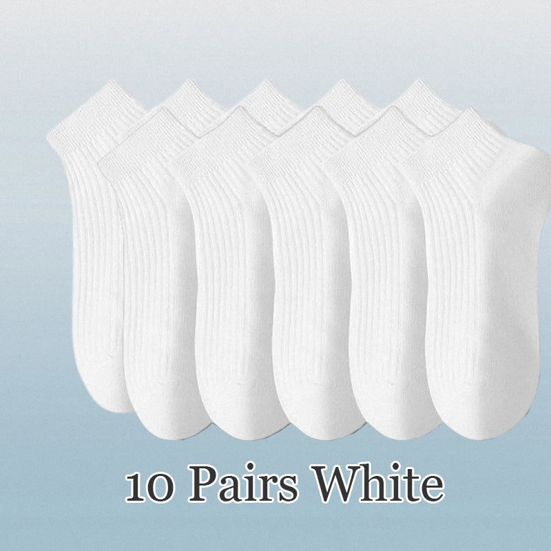 5/10 Pairs High Quality 100% Cotton Men Women Ankle Short Socks Fashion Invisible Sport Sweat-absorbing Girls Low Cut Boat Socks